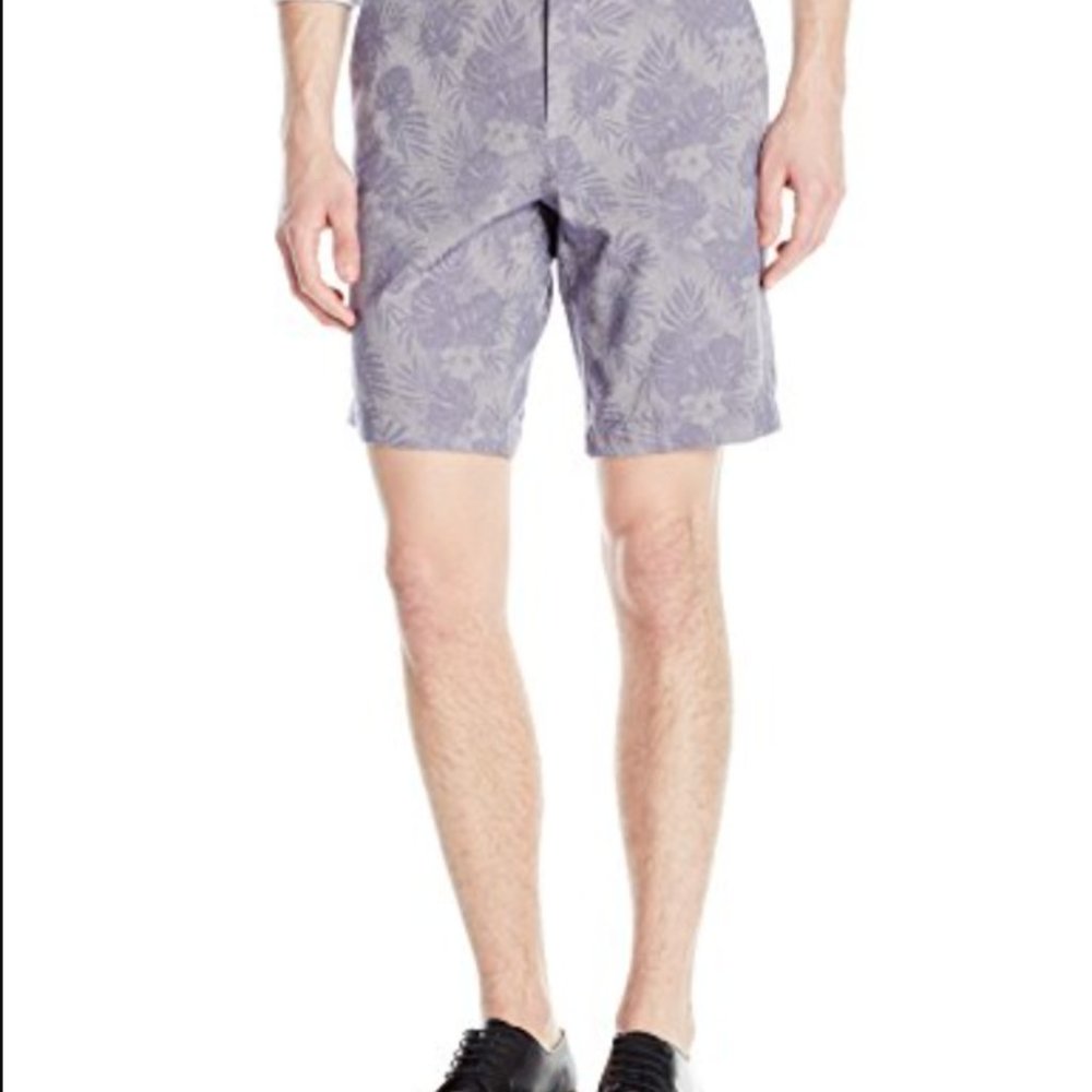 TED BAKER Lavander FLowsho Printed Oxford Cotton Shorts Size 36R